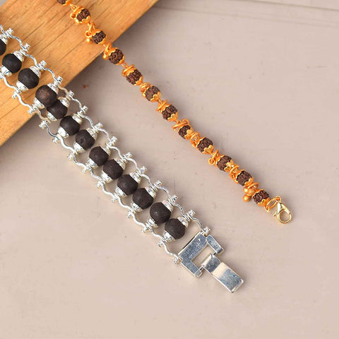 Govt. Certified Silver & Gold Spiritual Bracelet Combo – Premium PVD Coating