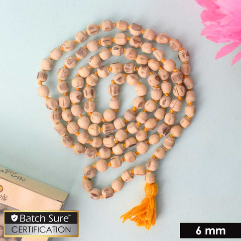 100% Pure Tulsi Kanthi Jap Mala with 108 beads (6mm) – traditional Hindu prayer mala for chanting and spiritual practices.India’s Premium Jap Mala Store - www.satvikstore.in