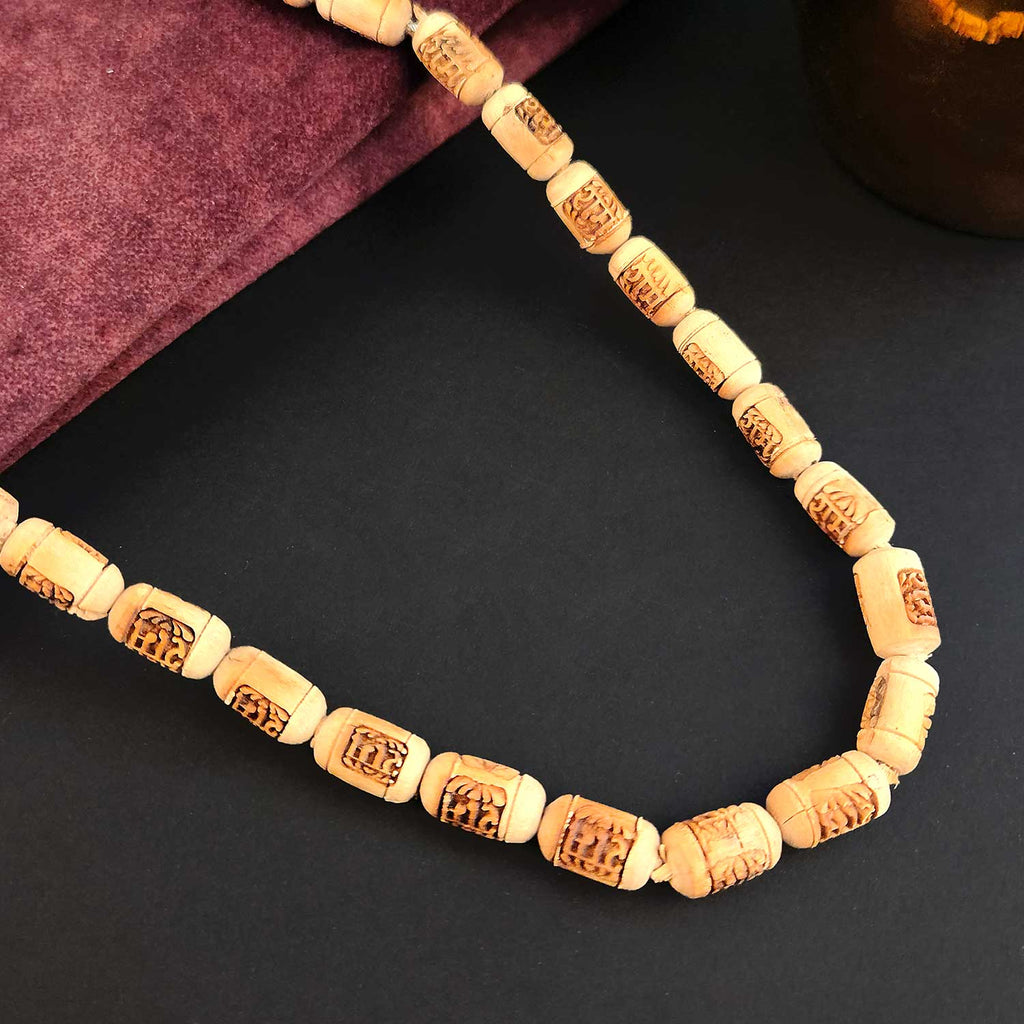 100% Pure Tulsi Wooden Mala with Shri Ram Engraved Wooden Locket for Japa and Devotion. India’s Largest Brass Idols Brand - www.satvikstore.in