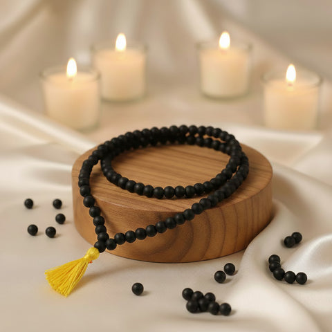 Govt. Certified 100% Original Karungali Mala – Sacred Ebony Wood 108+1 Beads