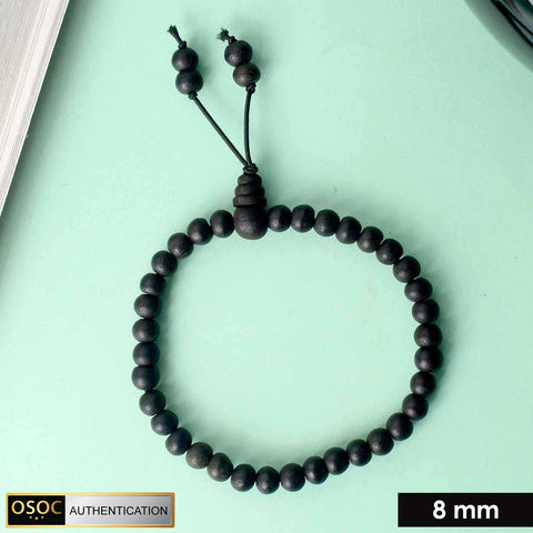 8mm government certified Karungali bracelet with gloss finish, suitable for daily wear, spiritual protection, and positive energy. India’s Premium Jap Mala Store - www.satvikstore.in