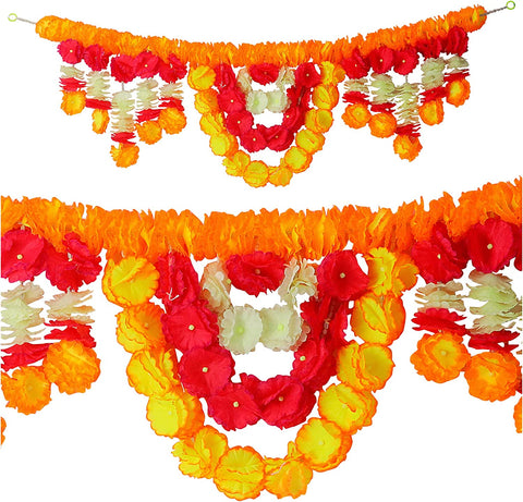 Artificial Flower Bandarwal for Door Decoration – Traditional Floral Toran with vibrant artificial flowers, perfect for festive and spiritual home entry décor. India’s Largest Pooja Accessories Brand – www.satvikstore.in