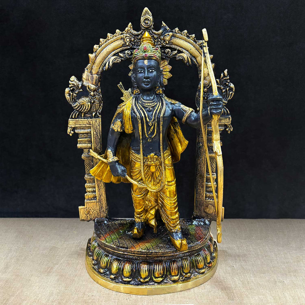 12.7 Inch Brass Ram Statue – Symbol of Strength, Grace, and Devotion for Temple or Home Decor. India's Largest Puja Accessories Brand - Satvik No. 1 Brass Idol Collection 