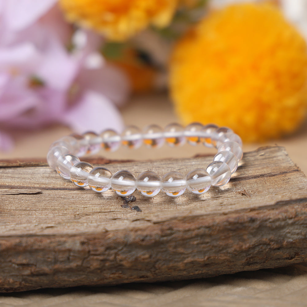 Clear quartz crystal bracelet for meditation, cleansing, and energy balance. India’s Largest Pooja Accessories Brand – www.satvikstore.in
