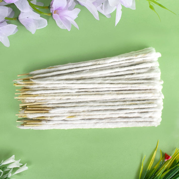 Cotton Batti Sticks Pack of 100 for Puja, Aarti, and Diya Lighting. India’s Largest Pooja Accessories Brand - www.satvikstore.in