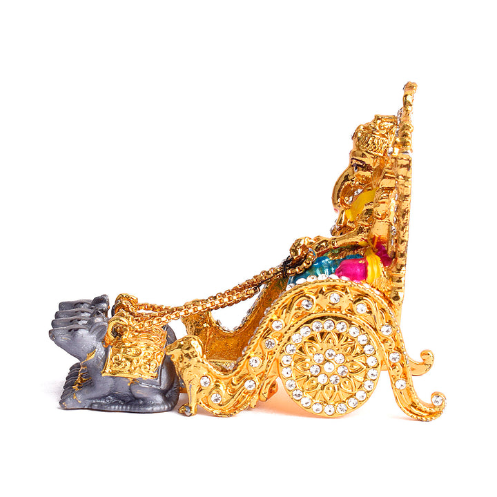 Metal Ganpati on Rath Statue Puja Store Online Pooja Items Online Puja Samagri Pooja Store near me www.satvikstore.in