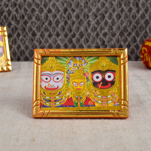 Compact Lord Jagannath car dashboard idol with vibrant colors and detailed features, perfect for divine presence during travel and daily commutes. India’s Largest Pooja Accessories Brand - www.satvikstore.in
