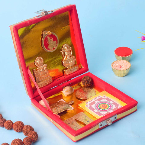 Beautifully crafted Shri Dhan Laxmi Kuber Dhan Varsha Yantra in premium brass, symbolizing wealth, prosperity, and divine blessings, ideal for home, office, or temple placement. India’s Largest Pooja Accessories Brand - www.satvikstore.in

