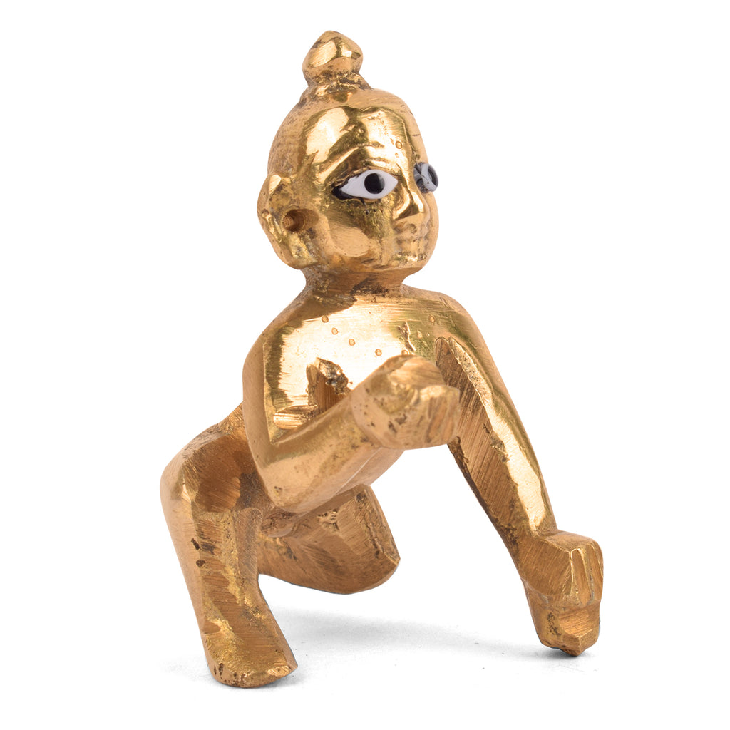 Brass Laddu Gopal Idol (Size 1) Puja Store Online Pooja Items Online Puja Samagri Pooja Store near me www.satvikstore.in