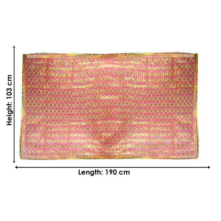 Adorn your puja altar with this beautifully crafted Pink Chunri, featuring golden sequin embellishments for a divine appearance. Measuring 190 cm (75 inches) in length and 103 cm (40 inches) in height, this traditional cloth is perfect for Devi puja, temple offerings, and festive rituals.

🛍️ Shop now at Satvik Store for authentic spiritual and religious products. 🌸🙏