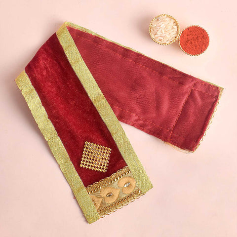 Elegant Maroon Angvastra/Patka/Duppata – Available in 15, 22, and 32 inches, traditional devotional cloth perfect for puja, temple ceremonies, and spiritual attire India’s Largest Pooja Accessories Brand – www.satvikstore.in