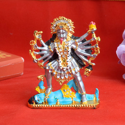 Intricately crafted Goddess Kaali Maa idol, depicting the fierce and protective deity in a powerful posture for spiritual worship and divine blessings. India’s Largest Pooja Accessories Brand – www.satvikstore.in 