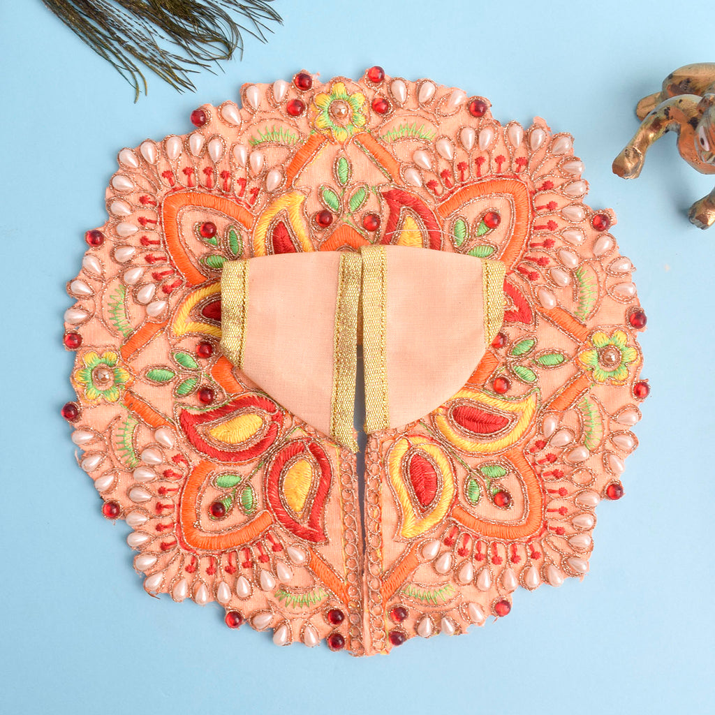 Vibrant Orange Laddu Gopal Dress with Embroidery & Stonework – India’s Largest Pooja Accessories Brand – www.satvikstore.in