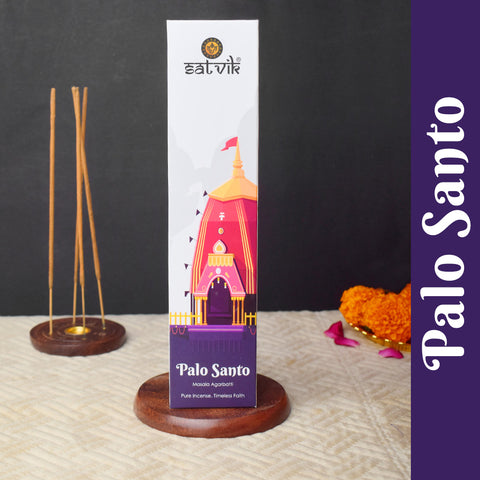 Palo Santo Pure Masala Incense Sticks pack for cleansing, meditation, and positivity. India’s Largest Pooja Accessories Brand - www.satvikstore.in