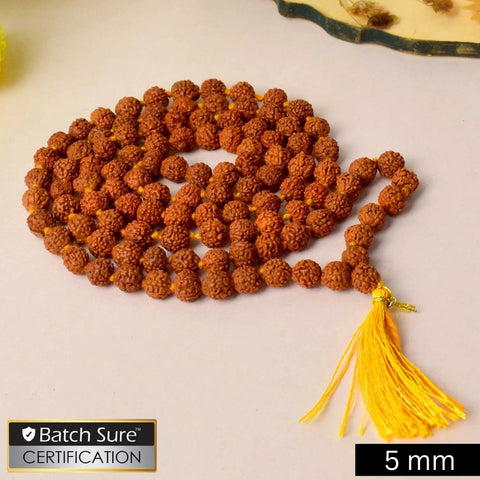 5 Mukhi Rudraksha Mala – Sacred Brown Beads for Divine Energy