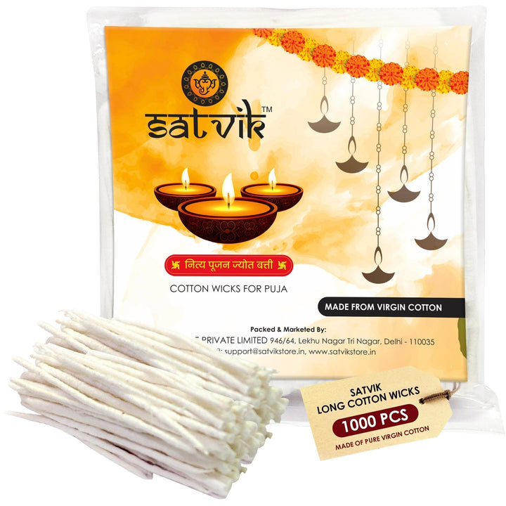 1000 Pcs. Long Cotton Wicks. Puja Store Online Pooja Items Online Puja Samagri Pooja Store near me www.satvikstore.in