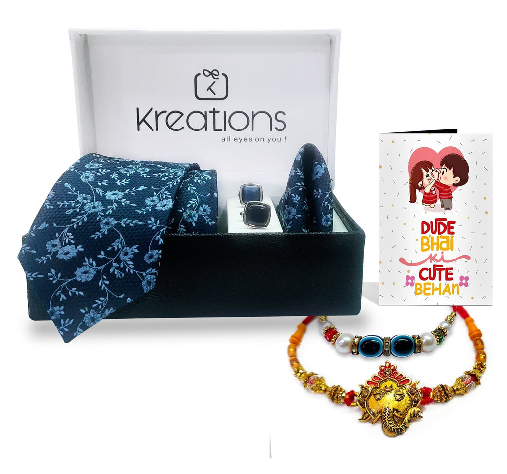 Rakhi with Tie Gift Combo Set Puja Store Online Pooja Items Online Puja Samagri Pooja Store near me www.satvikstore.in