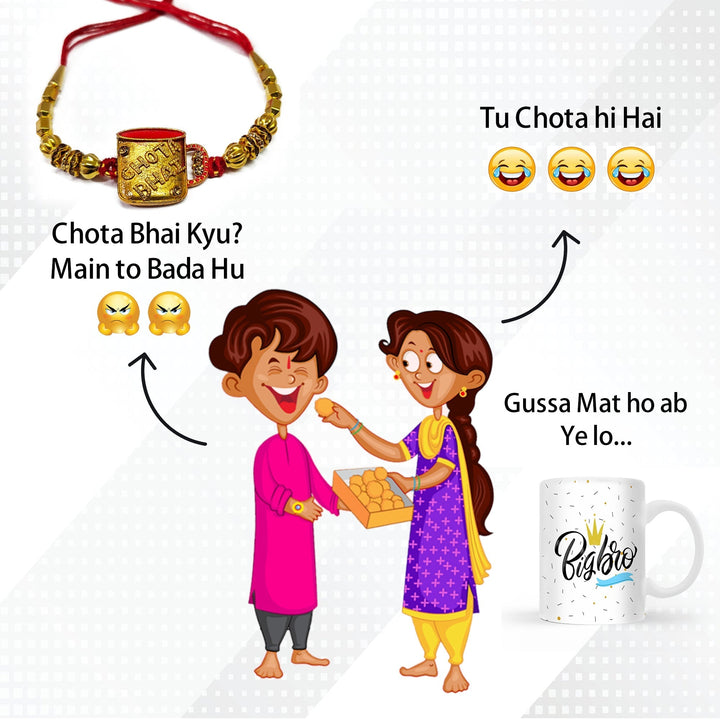 Rakhi with Mug Gift Combo Set Puja Store Online Pooja Items Online Puja Samagri Pooja Store near me www.satvikstore.in