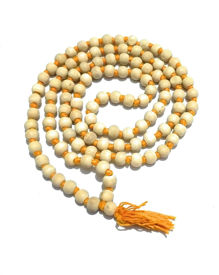 Ram Sita White Chandan Mala (108+1Beads) Puja Store Online Pooja Items Online Puja Samagri Pooja Store near me www.satvikstore.in