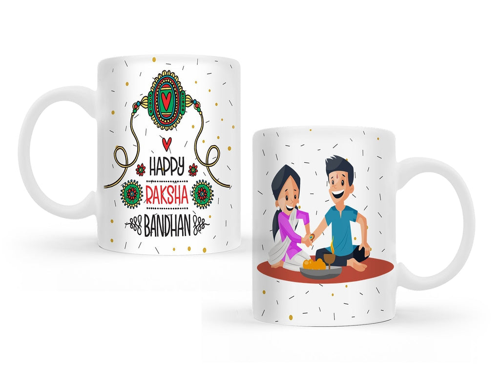 Rakhi with Mug Gift Combo Set Puja Store Online Pooja Items Online Puja Samagri Pooja Store near me www.satvikstore.in