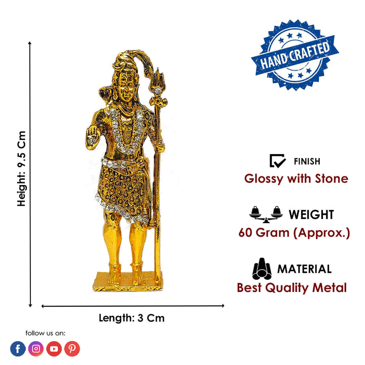 Standing Shiv Idol (Golden) Puja Store Online Pooja Items Online Puja Samagri Pooja Store near me www.satvikstore.in