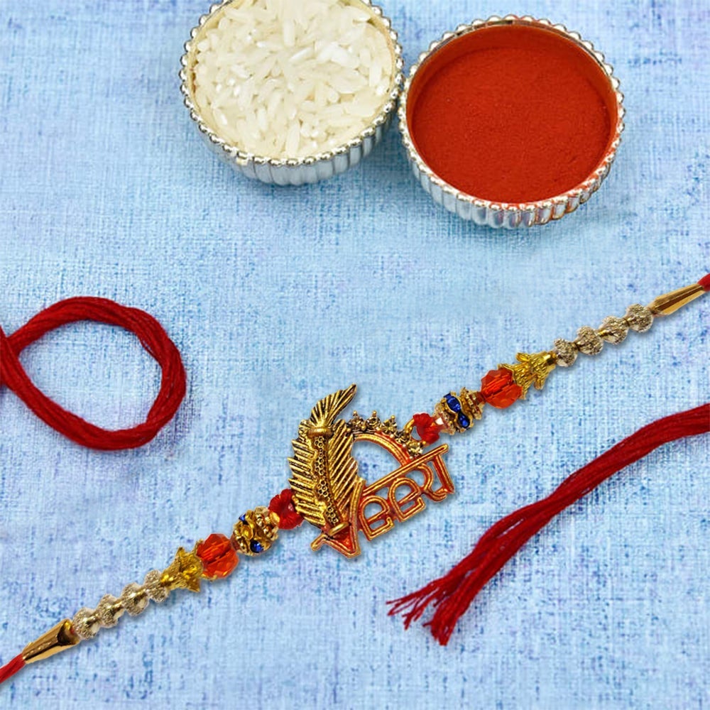 Rakhi with Tie Gift Combo Set Puja Store Online Pooja Items Online Puja Samagri Pooja Store near me www.satvikstore.in