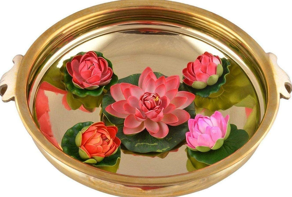 8 Inch Decorative Brass Designer Urli Puja Store Online Pooja Items Online Puja Samagri Pooja Store near me www.satvikstore.in