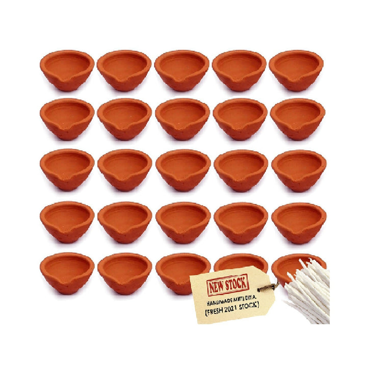 Earthen Clay Diya 25 Pc Set Puja Store Online Pooja Items Online Puja Samagri Pooja Store near me www.satvikstore.in