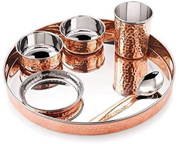 Copper Hammered Thali Puja Store Online Pooja Items Online Puja Samagri Pooja Store near me www.satvikstore.in