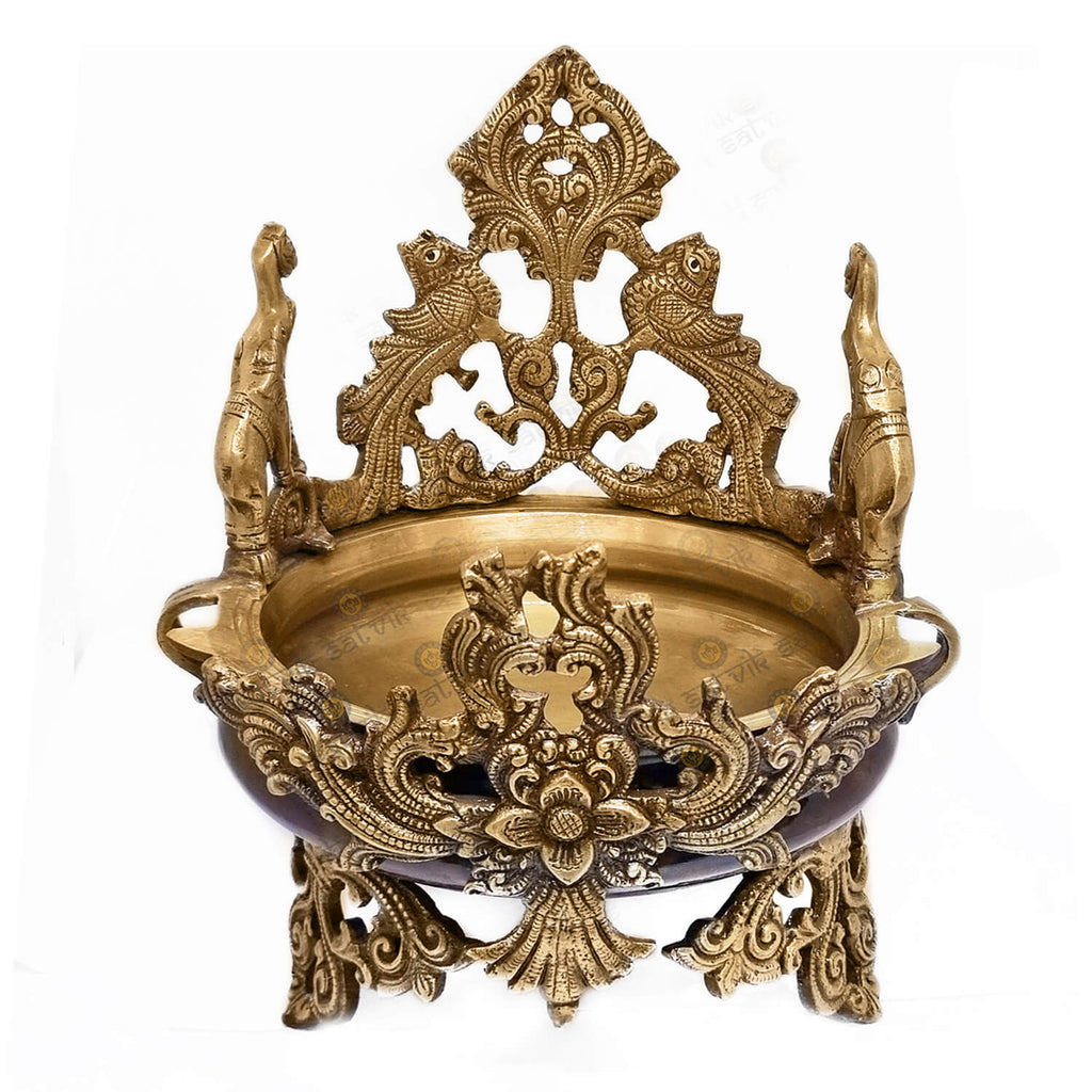 Antique Brass Urli – Timeless Beauty for Home, Temple & Festive Decor, Perfect for Floating Flowers, Candles, and Traditional Indian Ambience. India's Largest Puja Accessories Brand - Satvik