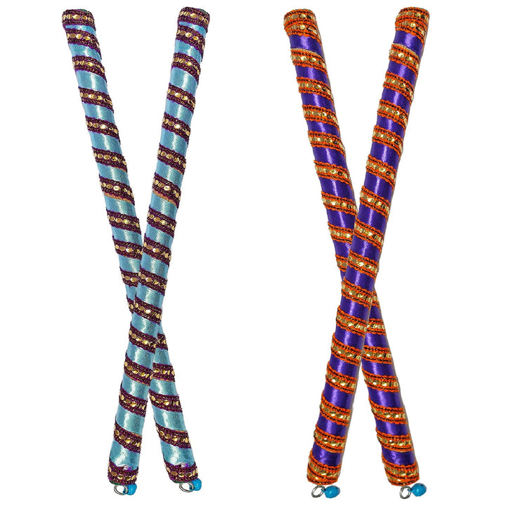 Wooden Dandiya Sticks For Garba Nights (2 Pair) Puja Store Online Pooja Items Online Puja Samagri Pooja Store near me www.satvikstore.in