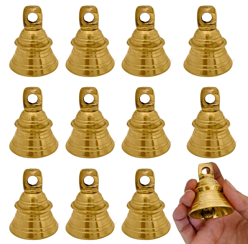 Brass Bell for Pooja Decoration (12 Pcs.) Puja Store Online Pooja Items Online Puja Samagri Pooja Store near me www.satvikstore.in