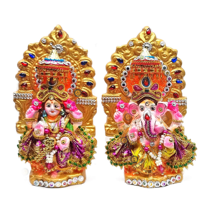 Lakshmi Ganesha Traditional Clay Statue Puja Store Online Pooja Items Online Puja Samagri Pooja Store near me www.satvikstore.in