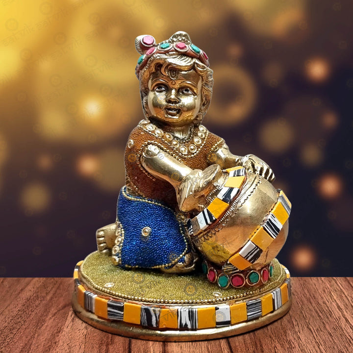 Bal Gopal with Makhan Matki Puja Store Online Pooja Items Online Puja Samagri Pooja Store near me www.satvikstore.in