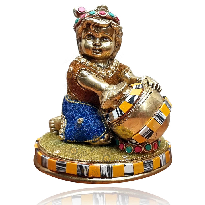 Bal Gopal with Makhan Matki Puja Store Online Pooja Items Online Puja Samagri Pooja Store near me www.satvikstore.in