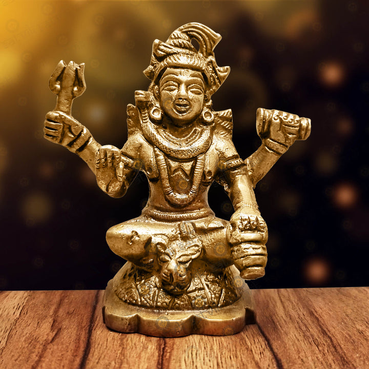 Brass Chaturbhuj Shiva Ji Idol Puja Store Online Pooja Items Online Puja Samagri Pooja Store near me www.satvikstore.in