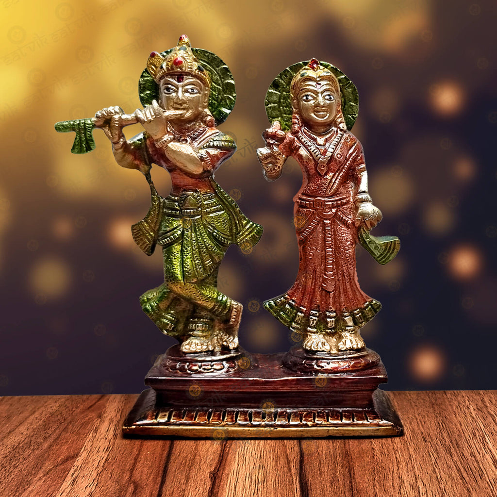 Brass Radha Krishna Idol Puja Store Online Pooja Items Online Puja Samagri Pooja Store near me www.satvikstore.in