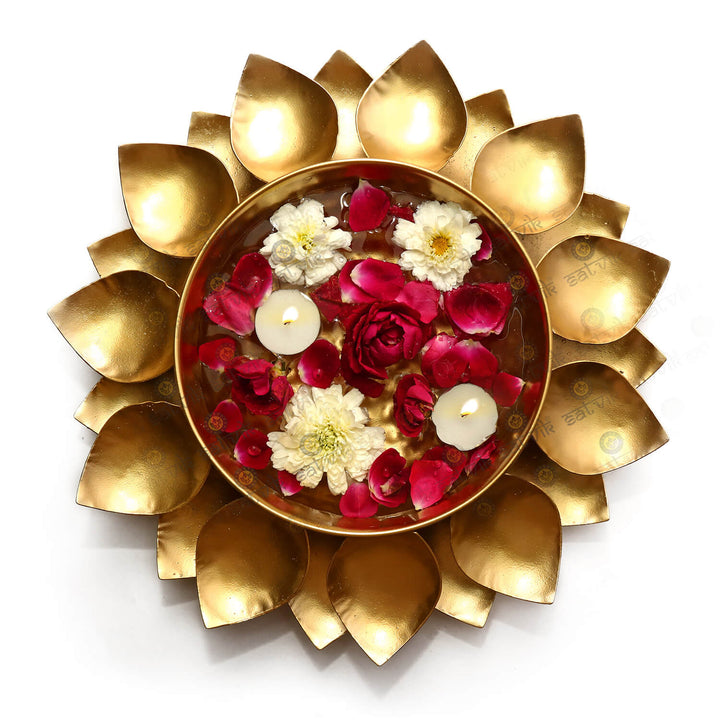 Inflorence Lotus Shape Metal Urli For Home Decor Puja Store Online Pooja Items Online Puja Samagri Pooja Store near me www.satvikstore.in