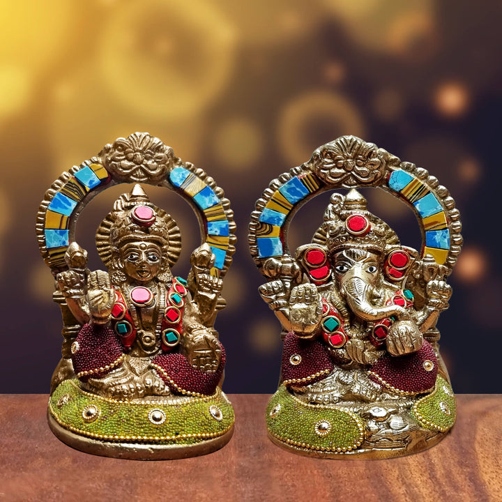 Brass Lakshmi Ganesha Statue Puja Store Online Pooja Items Online Puja Samagri Pooja Store near me www.satvikstore.in