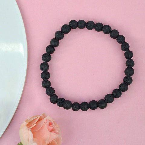 Authentic Lava Crystal Bracelet for Reiki Healing – 6 MM Beads for Grounding, Strength, and Energy Balance. India’s Largest Pooja Accessories Brand – www.satvikstore.in